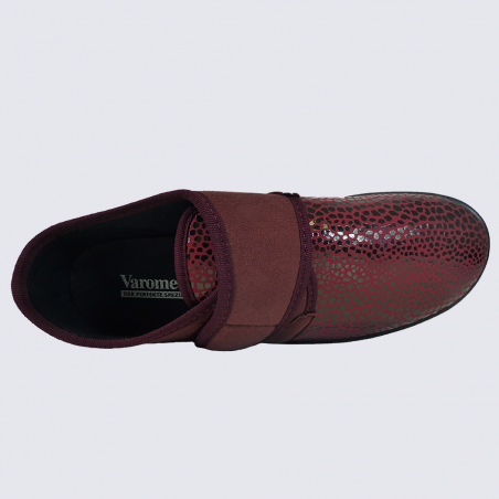 Chaussons Florett, chaussons confortables femme bi-matière bordeaux