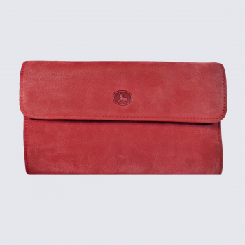 Compagnon Frandi, compagnon à rabat femme en cuir rouge