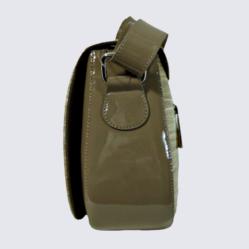 Sac à main Charlotte Taupe tendance en cuir Vernis