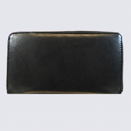 Porte Feuille Clara Campbell, porte feuille à fermeture à glissière femme en cuir noir