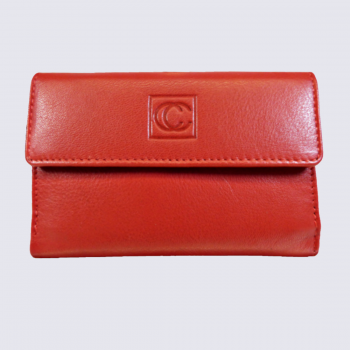 Porte Feuille Clara Campbell, porte feuille élégant femme en cuir rouge