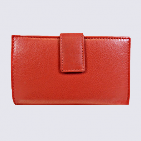 Porte Feuille Clara Campbell, porte feuille élégant femme en cuir rouge