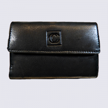 Porte Feuille Clara Campbell, porte feuille élégant femme en cuir noir