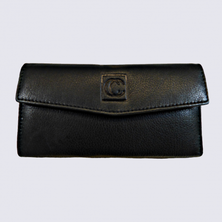 Porte Feuille Clara Campbell, porte feuille femme en cuir noir