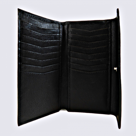 Porte Feuille Clara Campbell, porte feuille femme en cuir noir