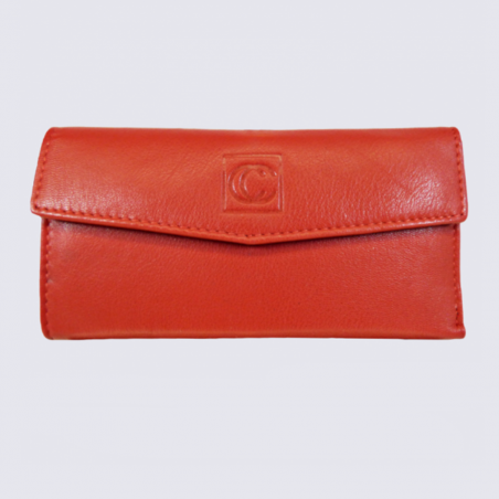 Porte Feuille Clara Campbell, porte feuille femme en cuir rouge