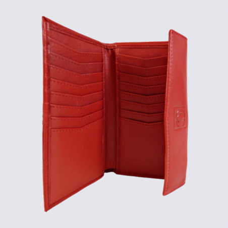 Porte Feuille Clara Campbell, porte feuille femme en cuir rouge