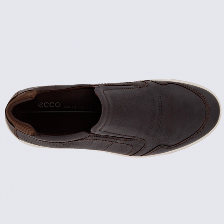 Chaussures Ecco, chaussures slippers homme en cuir moka