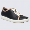 Baskets Ecco, baskets tendances pour femme bi-couleurs beige et noir poudre Baskets Ecco, baskets tendances pour femme bi-couleurs beige et noir poudre