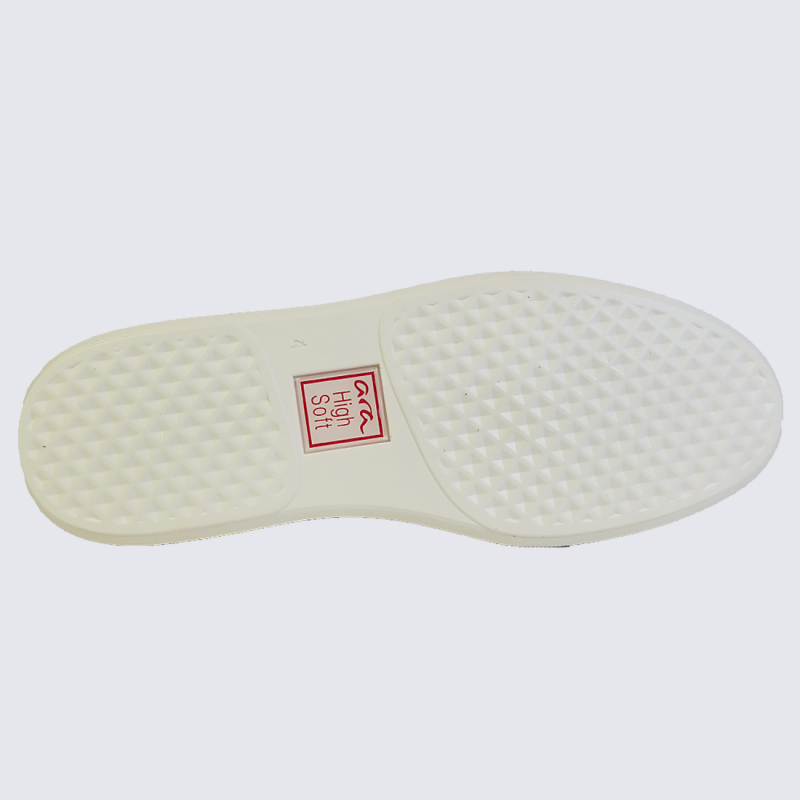 Baskets Ara, baskets confortables femme en cuir bleu aqua blanc