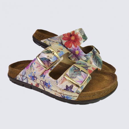 Mules Rohde, mules tendances femme imprimé floral gold