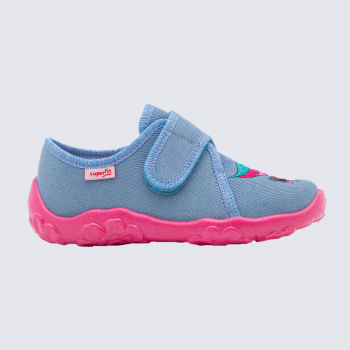 Chaussons Superfit, chaussons à velcros filles bleu rose licorne