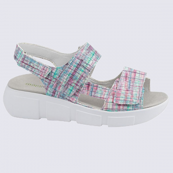 Sandales Waldlaufer, sandales confortables femme en cuir imprimé bouillie