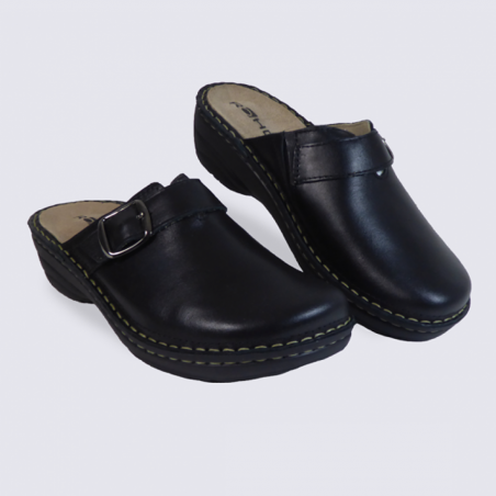 Mules Rohde, mules confortables femme en cuir noir Mules Rohde, mules confortables femme en cuir noir