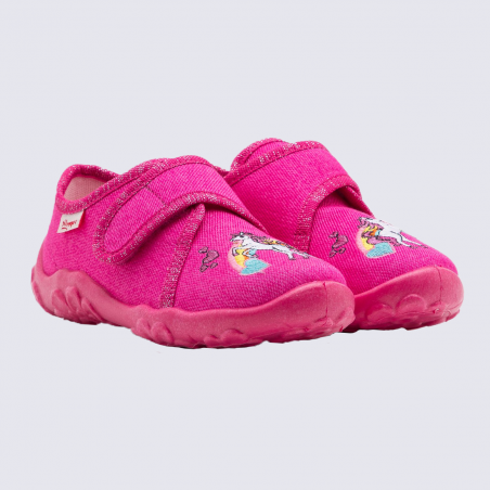 Chaussons Superfit, chaussons à velcros filles rose licorne