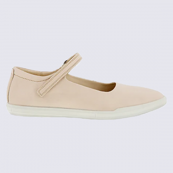 Chaussures Ecco, chaussures confortables pour femme en cuir rose calcaire
