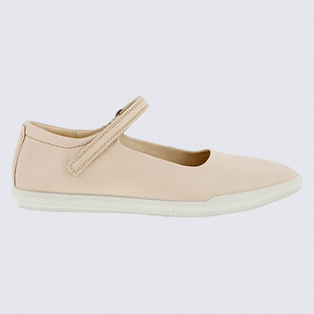 Chaussures Ecco, chaussures confortables pour femme en cuir rose calcaire