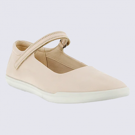 Chaussures Ecco, chaussures confortables pour femme en cuir rose calcaire