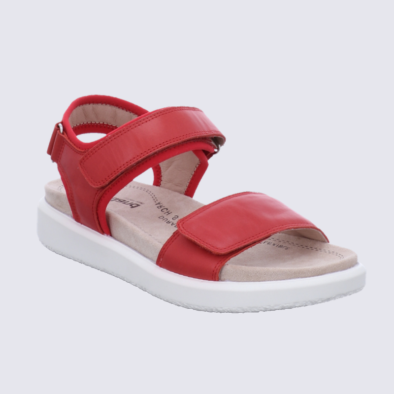 Sandales Westland by Josef Seibel, sandales à brides velcro femme en cuir rouge