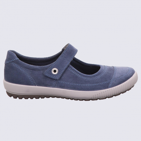 Ballerines Legero, ballerines confortables femme en cuir velours bleu