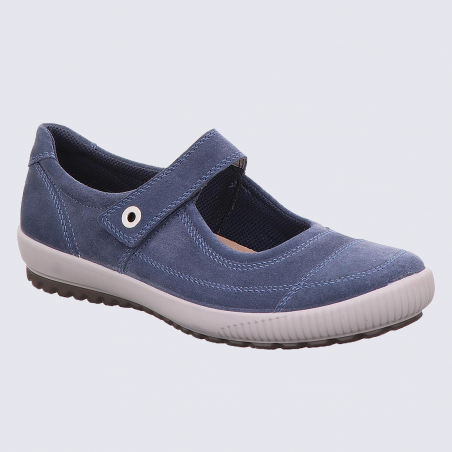 Ballerines Legero, ballerines confortables femme en cuir velours bleu