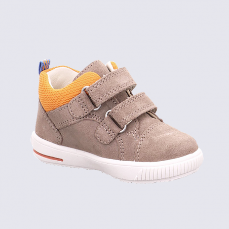 Chaussures Superfit, chaussures à velcros bébé garçon bi-matières beige/orange Chaussures Superfit, chaussures à velcros bébé garçon bi-matières beige/orange