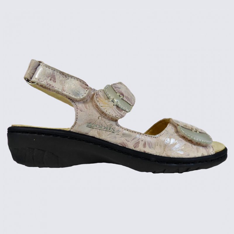 Sandales Mobils, sandales confortables femme en cuir nude