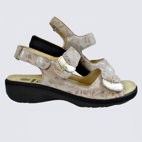 Sandales Mobils, sandales confortables femme en cuir nude