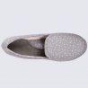 Chaussons Isotoner, chaussons confortables femme imprimé pois gris Chaussons Isotoner, chaussons confortables femme imprimé pois gris