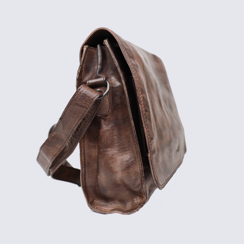 Sac à bandoulière Bear Design, sac à bandoulière tendance en cuir brun