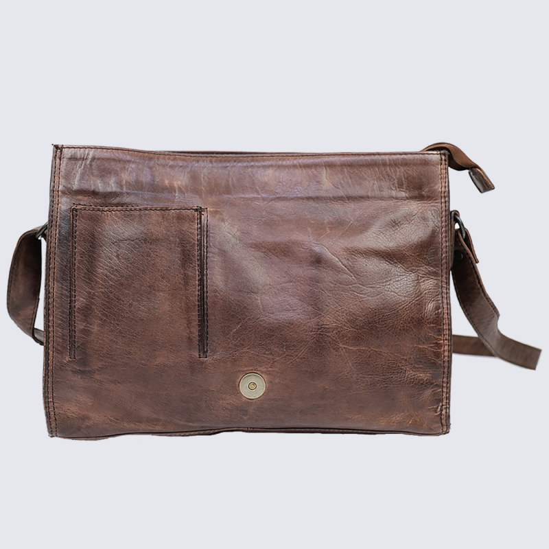 Sac à bandoulière Bear Design, sac à bandoulière tendance en cuir brun