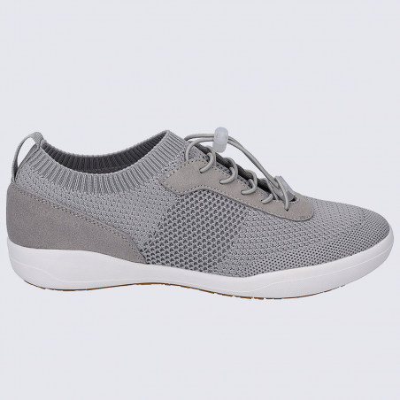 Baskets Josef Seibel, baskets tricotées femme en textile gris