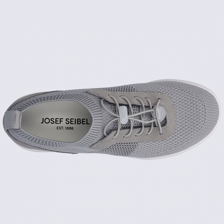 Baskets Josef Seibel, baskets tricotées femme en textile gris