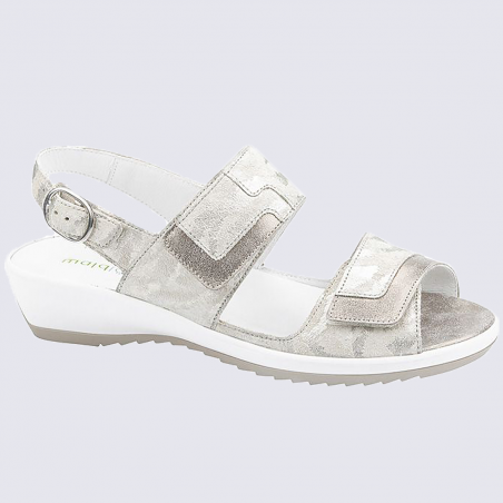 Sandales Waldlaufer, sandales confortables femme en cuir imprimé perle