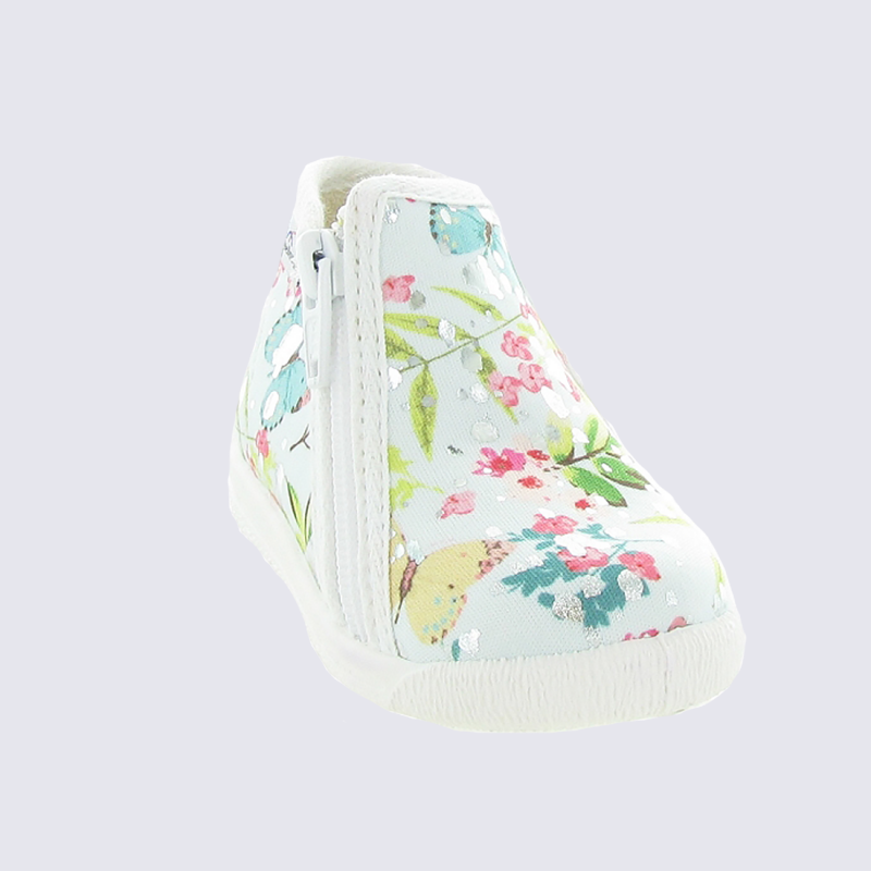 Chaussons Bellamy, chaussons bébé fille motif pingouin rose