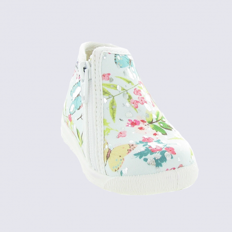 Chaussons Bellamy, chaussons bébé fille motif nina papillon ciel