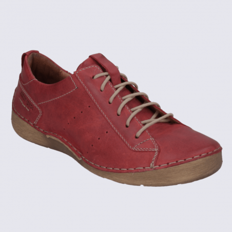 Chaussures Josef Seibel, chaussures basses femme en cuir rouge