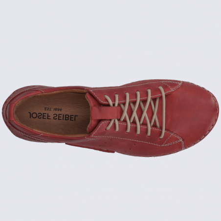 Chaussures Josef Seibel, chaussures basses femme en cuir rouge