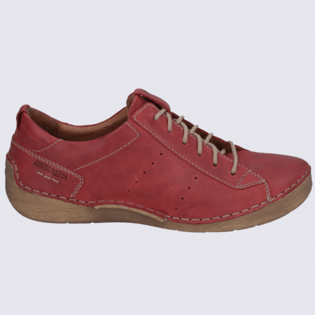 Chaussures Josef Seibel, chaussures basses femme en cuir rouge
