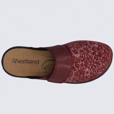 Mules Westland by Josef Seibel, mules confortables femme en cuir bordeaux