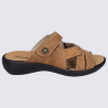 Mules Westland by Josef Seibel, mules à brides velcros femme en cuir camel
