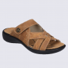 Mules Westland by Josef Seibel, mules à brides velcros femme en cuir camel