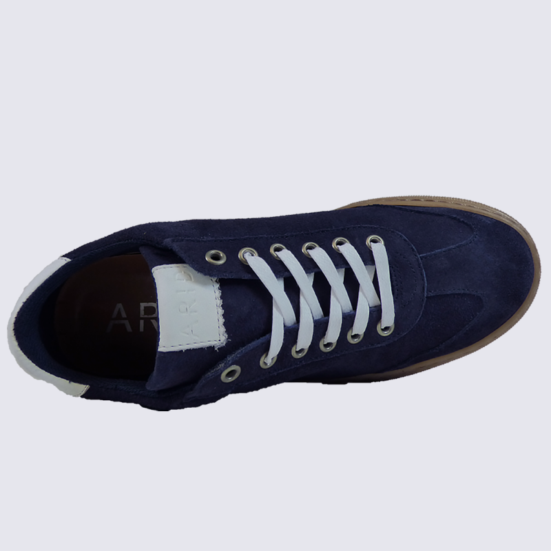 Baskets Arima, baskets confortables homme en cuir bleu jean