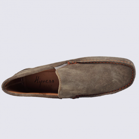 Mocassins Arima, mocassins tendances homme en cuir taupe orange