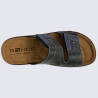 Mules Rohde, mules surpiquées à brides velcros homme en cuir noir Mules Rohde, mules surpiquées à brides velcros homme en cuir noir