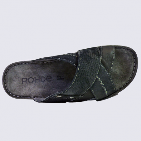 Mules Rohde, mules confortables homme en cuir anthracite