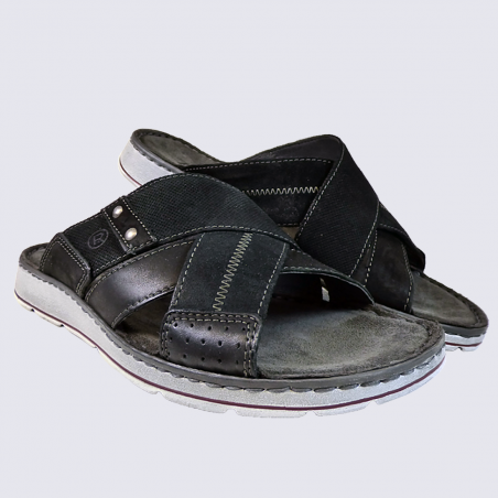 Mules Rohde, mules confortables homme en cuir anthracite