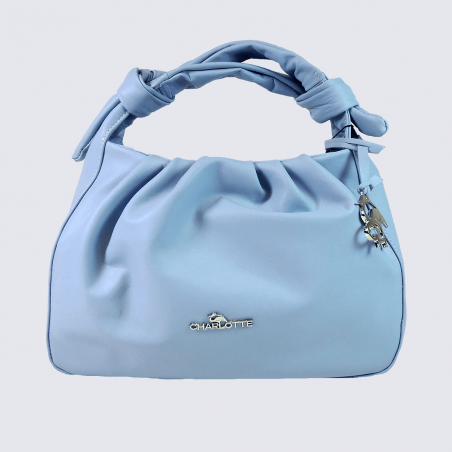 Sac main Charlotte sac main tendance femme en cuir bleu