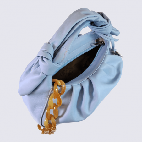 Sac à main Charlotte, sac à main tendance femme en cuir bleu céleste Sac à main Charlotte, sac à main tendance femme en cuir bleu céleste