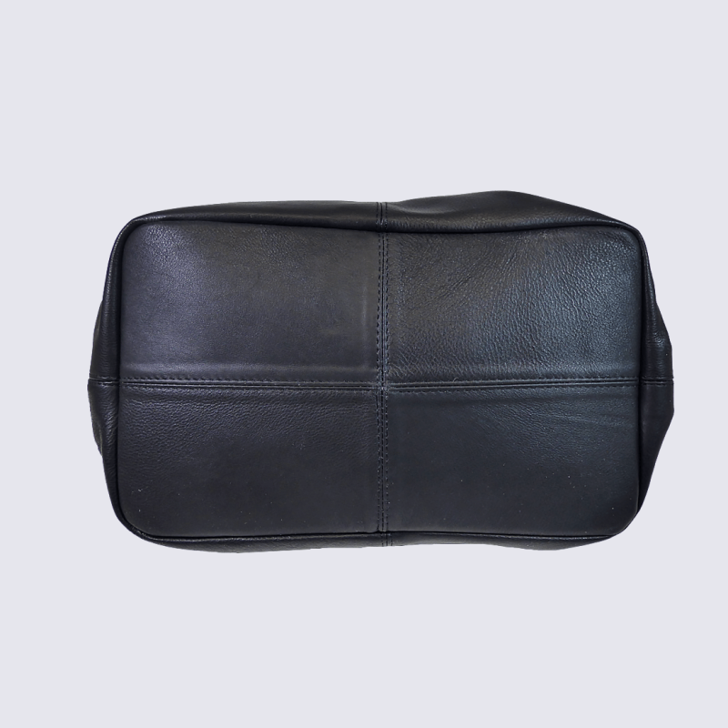 Sac cabas Charlotte, sac cabas tendance femme en cuir noir